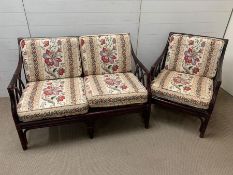 A bamboo/rattan style sofa and chair suite