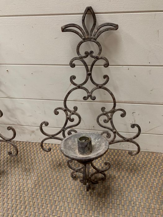 A pair of wall metal sconces (H53cm W30cm) - Image 2 of 2