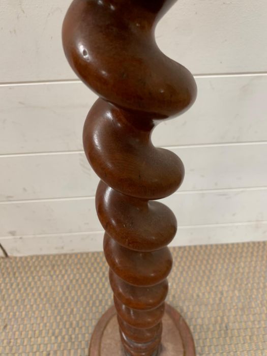 A mahogany spiral turn candle stick stand (H70cm) - Image 3 of 3