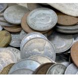 A cloth bag of mixed British coins