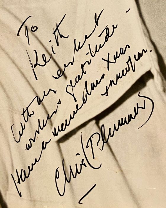 An autographed photo of Christopher Plummer from the estate of Keith Wilson Production Designer - Image 2 of 2