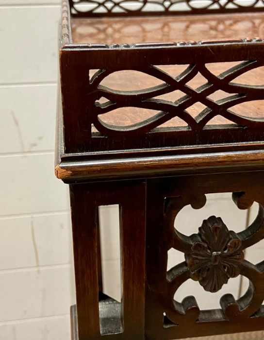 A mahogany square fretwork table (H78cm W77cm D48cm) - Image 2 of 3