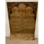 A metal sign of the last Five of the Ten commandments titled "Chapter XX" (90cm x 130cm)" from the