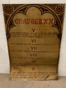 A metal sign of the last Five of the Ten commandments titled "Chapter XX" (90cm x 130cm)" from the