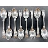 A silver set of teaspoons (Total Weight 312g) (See photos for hallmarks)