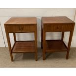 A pair of 1960's bedside (H60cm W39cm D32cm)