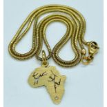 An 18ct gold pendant and necklace (Total Weight 7g)