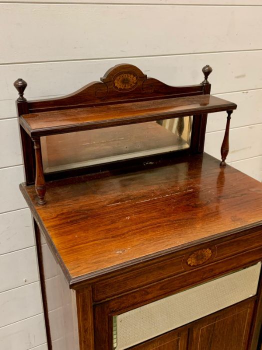 A mahogany music cabinet with mirror glass (H124cm W53cm D38cm) - Image 3 of 4