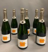 Six bottles of Veuve Clicquot Demi Sec Champagne