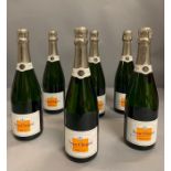 Six bottles of Veuve Clicquot Demi Sec Champagne