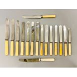 A Harlequin selection of bone handled knives