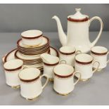 A Paragon china six place setting coffee service in the Holyrood pattern.