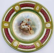 A Royal Vienna porcelain plate depicting Juno