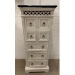 A tall painted set of drawers (H104cm W45cm D30cm)