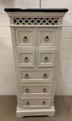 A tall painted set of drawers (H104cm W45cm D30cm)