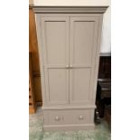 A painted wardrobe with drawers under (H185cm W90cm D60cm)