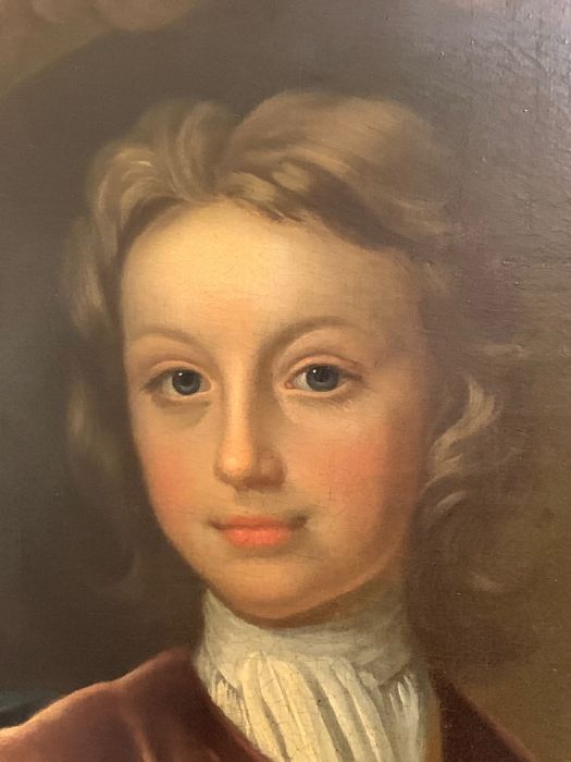 A 18th century English school following Peter Lely style, 'Boy in velvet jacket', oil on canvas, - Image 2 of 7