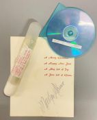 Marilyn Monroe: A signed Christmas Card by Marilyn Monroe along with a chewed pencil from the set of