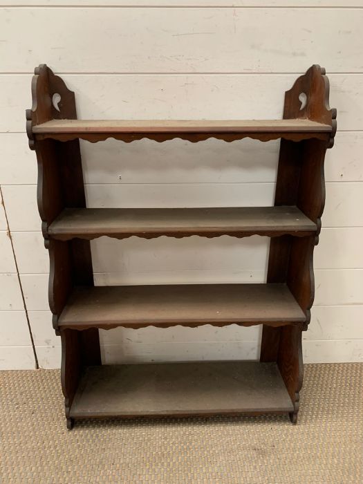 A floor standing four tier oak open shelves unit (88cm x 60cm) - Image 2 of 3