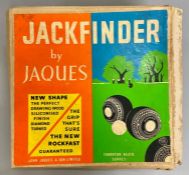 A set of four Jackfinder by Jaques Lawn Bowls