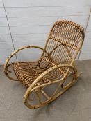 A Mid Century bamboo rocking chair