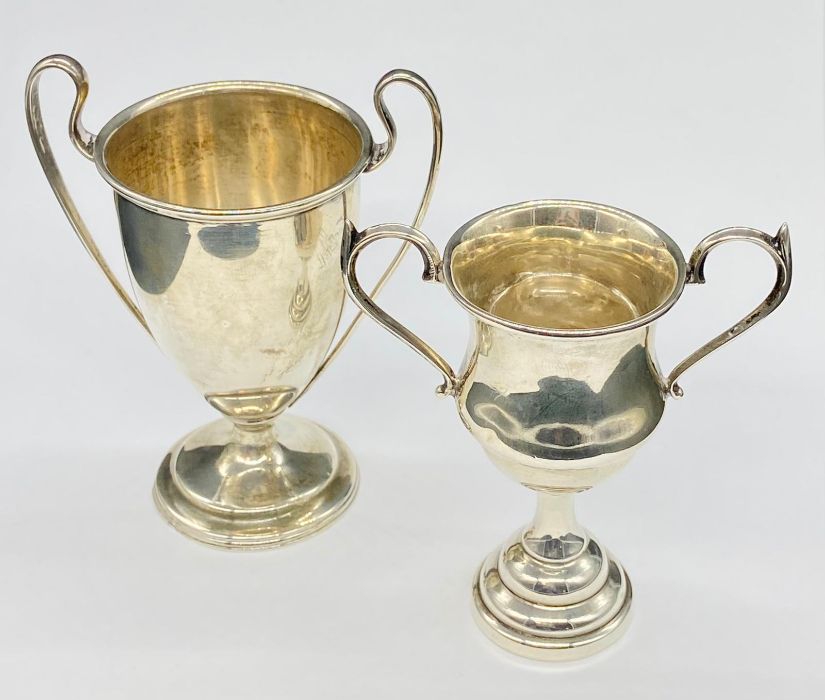 Two small hallmarked silver trophies (Total weight 90g)