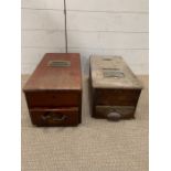 Two mahogany cash drawers or tills