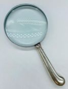 A Silver handled magnifying glass by Henry Hodson Plante , hallmarked London 1910.