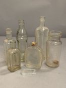 A selection of clear glass bottles