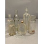 A selection of clear glass bottles
