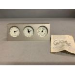 Barometer Desk Troka Scientific Weather Station Quartz Clock Temp Humidity Clock