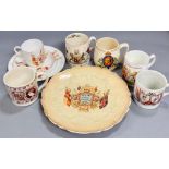 A selection of coronation ware, Queen Victoria, Edward VII, etc