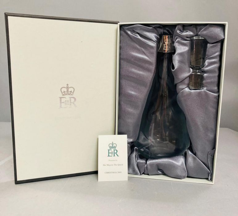 Decanter in a Box a Christmas present from Queen Elizabeth II 2009 given as a gift to a member of