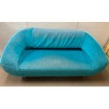 A two seater teal sofa (H80cm W178cm D80cm SH37cm)