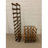 Two wooden wine racks