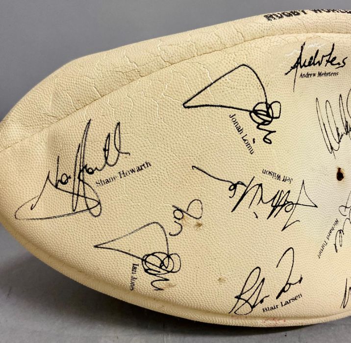 New Zealand all black souvenir rugby ball with printed players signatures - Image 5 of 12