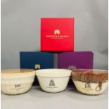 Royal Memorabilia: Two Fortnum and Mason Royal Household Christmas puddings boxed and one boxed bowl