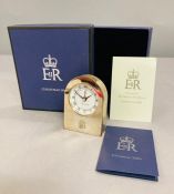 A silver plated clock a Christmas present from Queen Elizabeth II given as a gift to a member of the