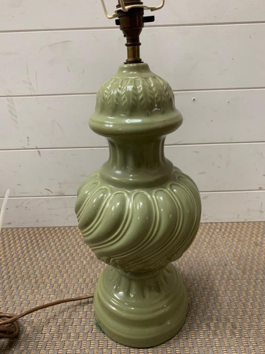 Two ceramic table lamps