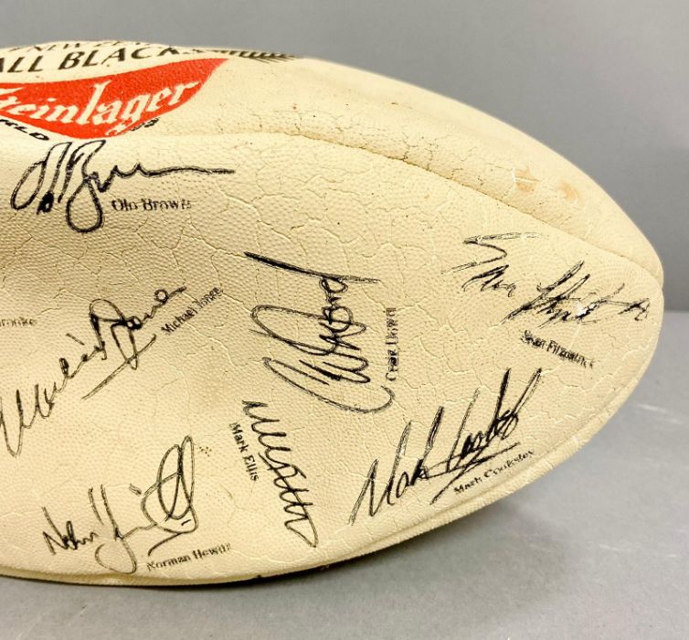 New Zealand all black souvenir rugby ball with printed players signatures - Image 10 of 12