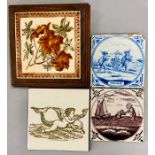 Four vintage tiles