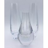 Three glass vases