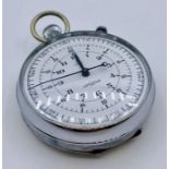A Nero Lemania nickel cased chronograph stopwatch