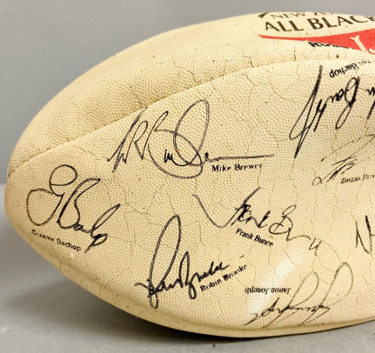 New Zealand all black souvenir rugby ball with printed players signatures - Image 8 of 12