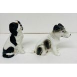 Two china dog figures