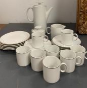 A Thomas of Germany tea set in white china with silver rim