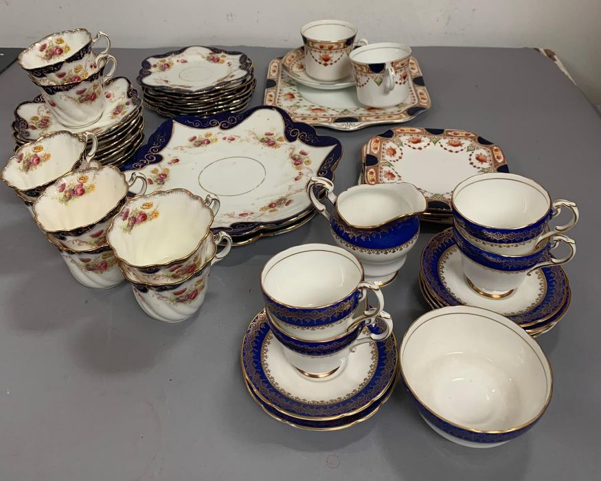A selection of Victorian china, cups saucers etc.