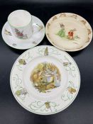 A small selection of nursery china to include Crown Staffordshire Georgie Porgie tea cup and