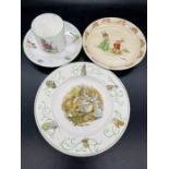 A small selection of nursery china to include Crown Staffordshire Georgie Porgie tea cup and