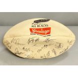 New Zealand all black souvenir rugby ball with printed players signatures